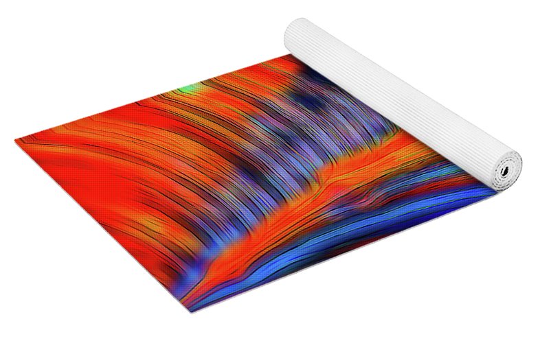 Red Orange Tie Dye Fractal Abstract - Yoga Mat