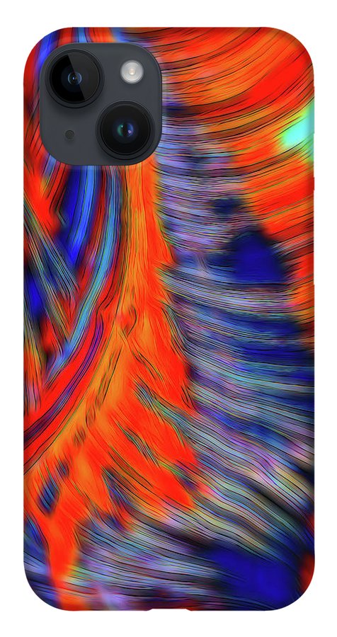 Red Orange Tie Dye Fractal Abstract - Phone Case