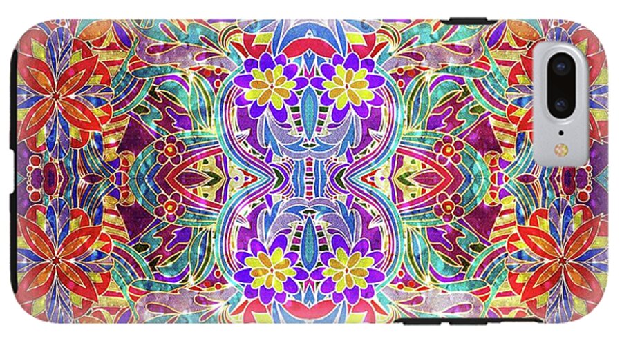 Red Purple Sparkle Floral - Phone Case