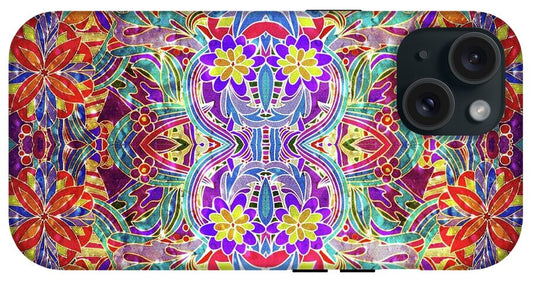 Red Purple Sparkle Floral - Phone Case