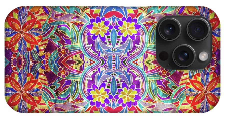 Red Purple Sparkle Floral - Phone Case