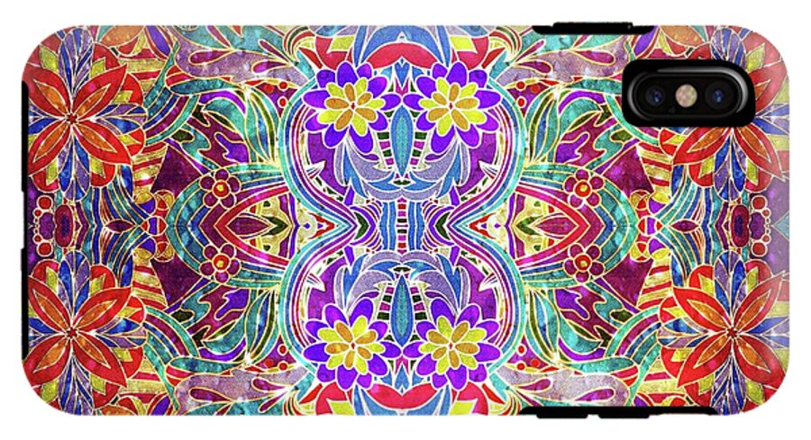 Red Purple Sparkle Floral - Phone Case