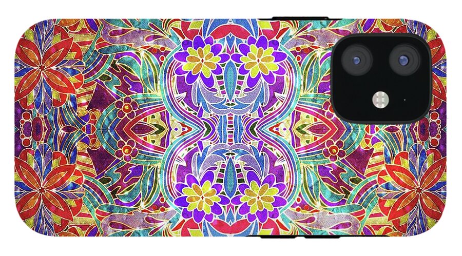 Red Purple Sparkle Floral - Phone Case