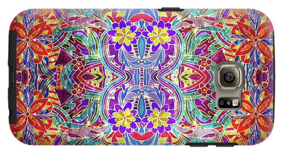 Red Purple Sparkle Floral - Phone Case