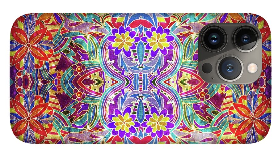 Red Purple Sparkle Floral - Phone Case