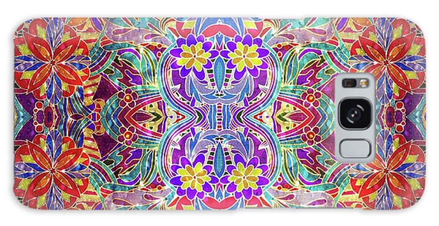 Red Purple Sparkle Floral - Phone Case