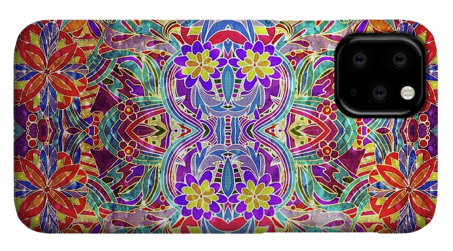 Red Purple Sparkle Floral - Phone Case
