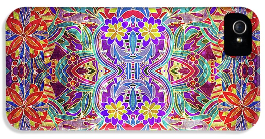 Red Purple Sparkle Floral - Phone Case