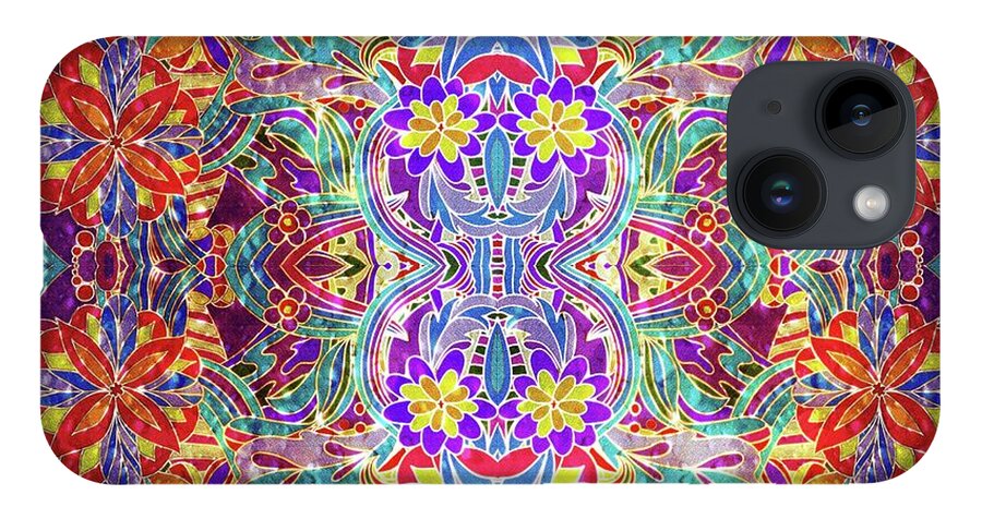 Red Purple Sparkle Floral - Phone Case