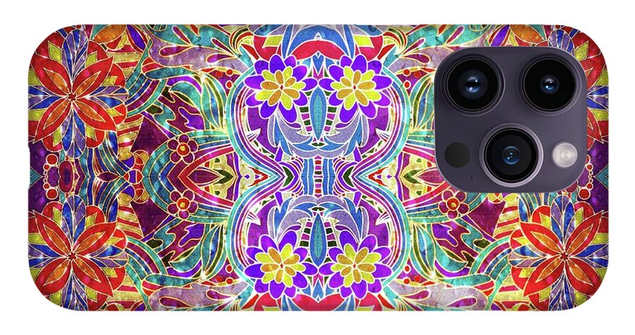 Red Purple Sparkle Floral - Phone Case