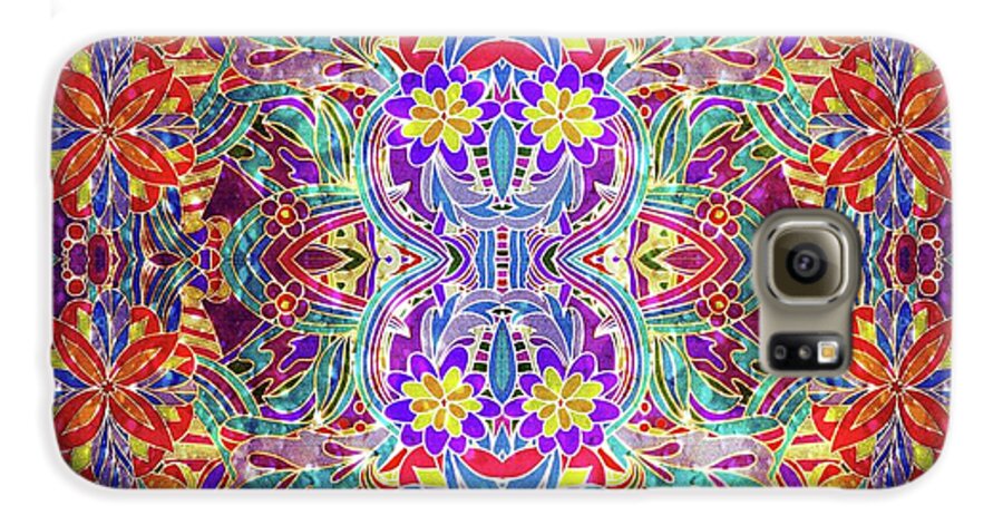Red Purple Sparkle Floral - Phone Case