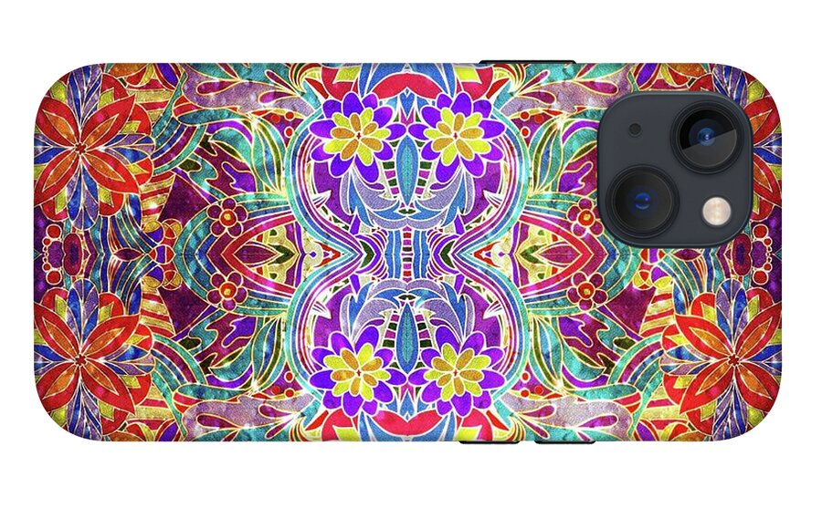 Red Purple Sparkle Floral - Phone Case