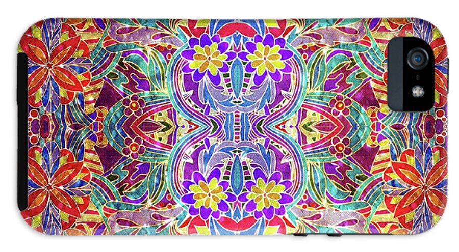 Red Purple Sparkle Floral - Phone Case