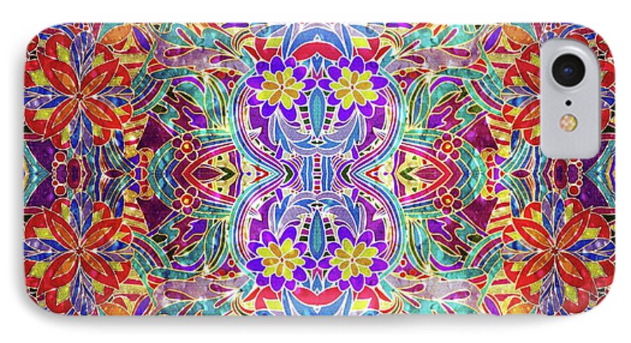 Red Purple Sparkle Floral - Phone Case