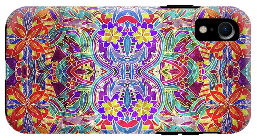Red Purple Sparkle Floral - Phone Case