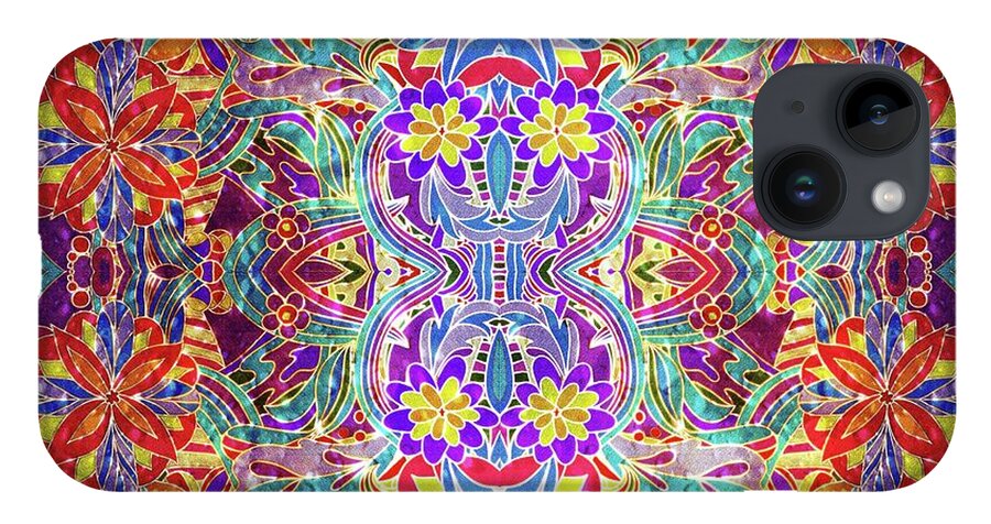 Red Purple Sparkle Floral - Phone Case