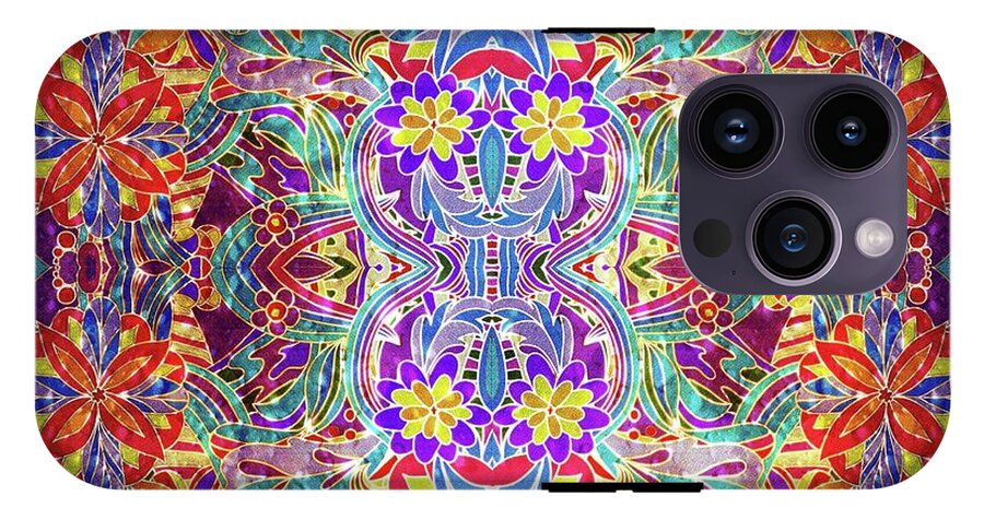 Red Purple Sparkle Floral - Phone Case