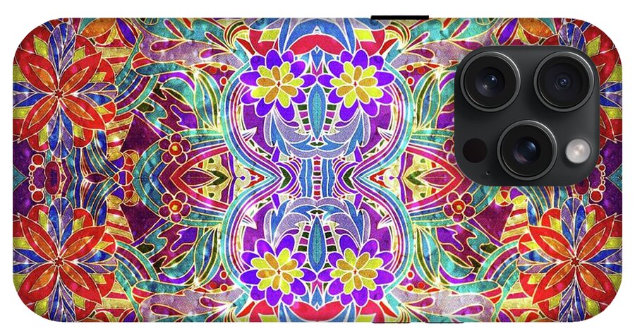 Red Purple Sparkle Floral - Phone Case