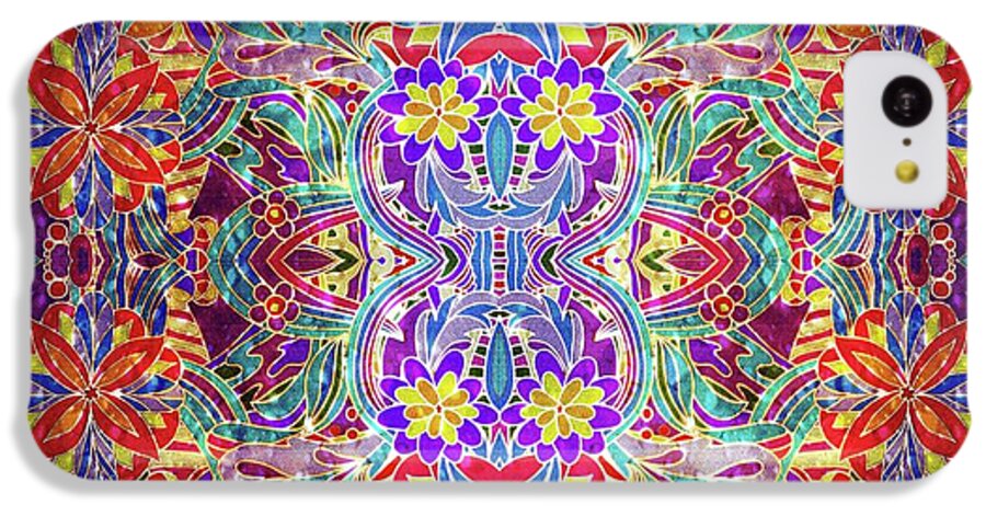 Red Purple Sparkle Floral - Phone Case