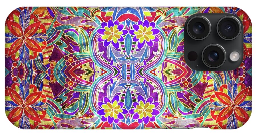 Red Purple Sparkle Floral - Phone Case