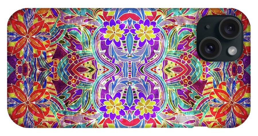 Red Purple Sparkle Floral - Phone Case