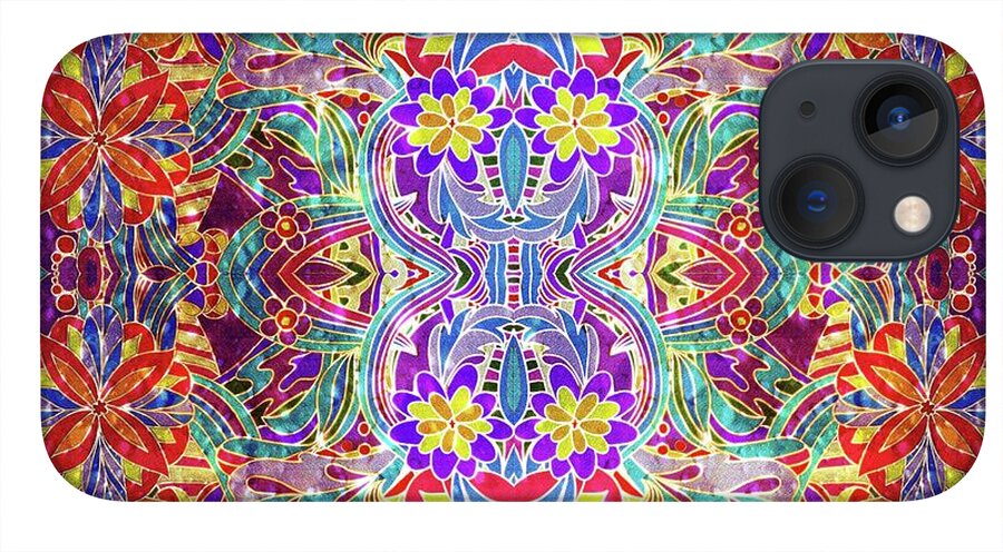 Red Purple Sparkle Floral - Phone Case