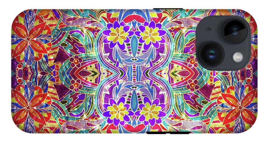Red Purple Sparkle Floral - Phone Case