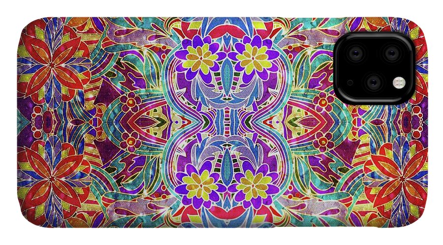 Red Purple Sparkle Floral - Phone Case