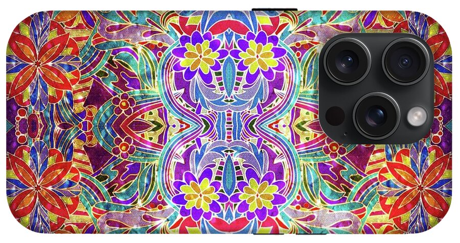 Red Purple Sparkle Floral - Phone Case