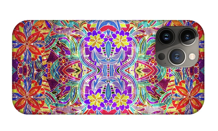 Red Purple Sparkle Floral - Phone Case