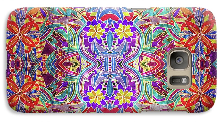 Red Purple Sparkle Floral - Phone Case