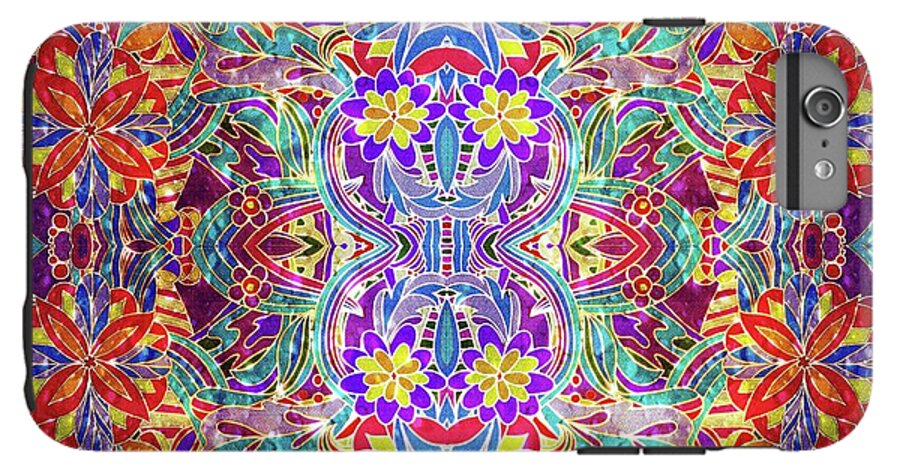 Red Purple Sparkle Floral - Phone Case