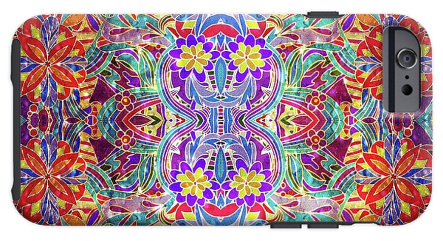 Red Purple Sparkle Floral - Phone Case