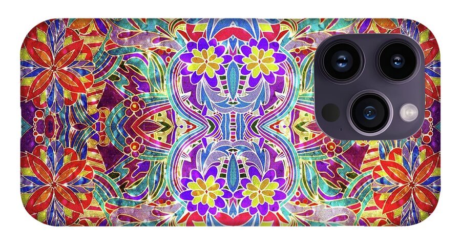 Red Purple Sparkle Floral - Phone Case