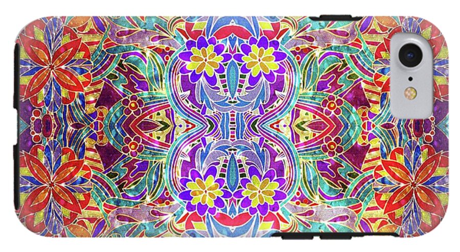 Red Purple Sparkle Floral - Phone Case