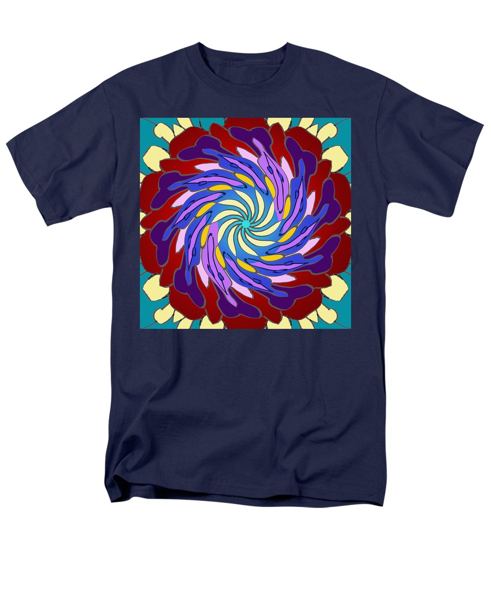 Red Purple Yellow Mandala Swirl - Men's T-Shirt (Regular Fit)