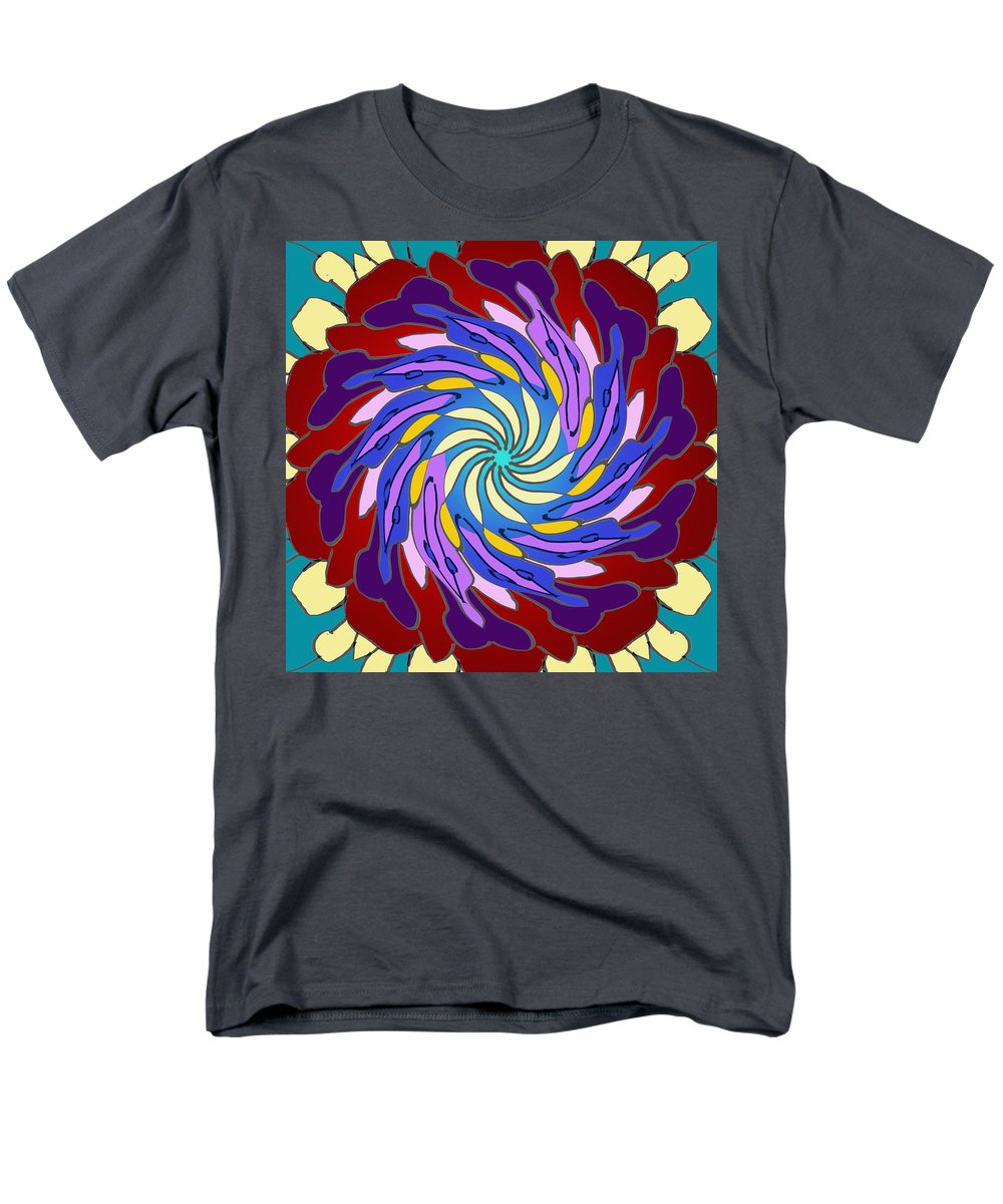 Red Purple Yellow Mandala Swirl - Men's T-Shirt (Regular Fit)
