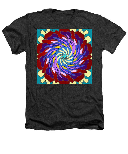 Red Purple Yellow Mandala Swirl - Heathers T-Shirt