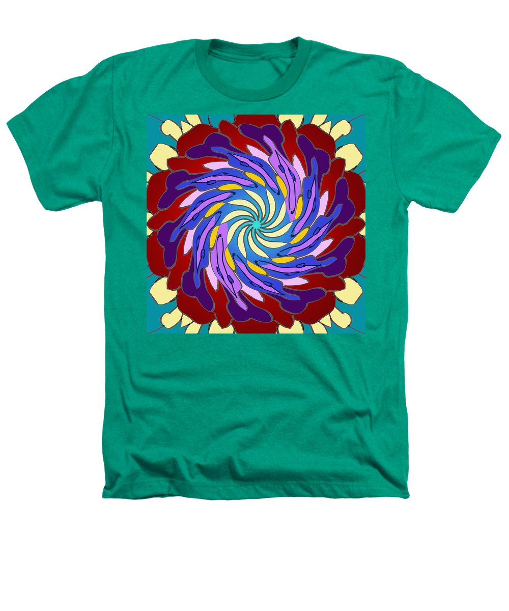 Red Purple Yellow Mandala Swirl - Heathers T-Shirt