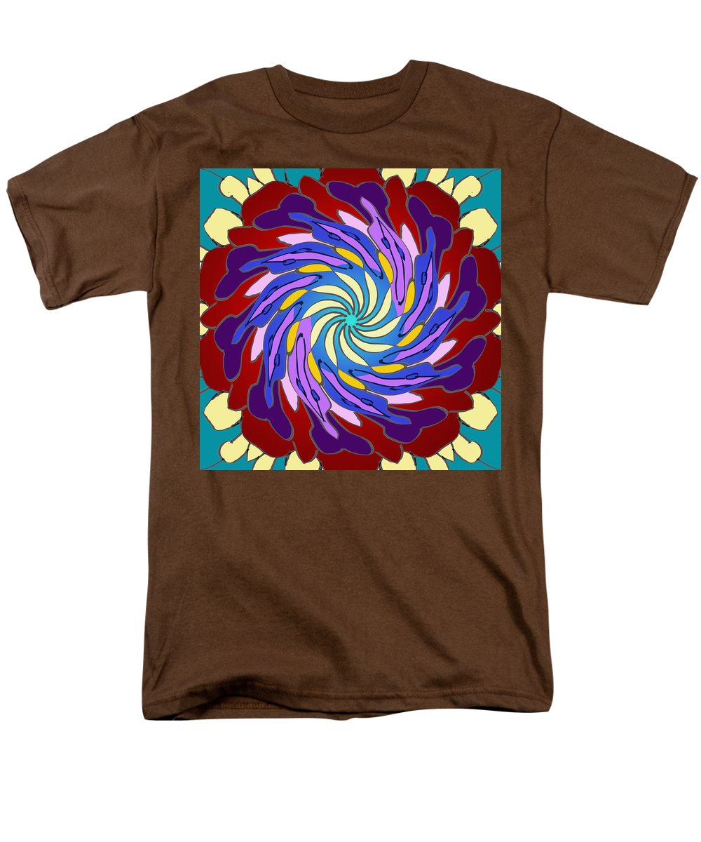 Red Purple Yellow Mandala Swirl - Men's T-Shirt (Regular Fit)