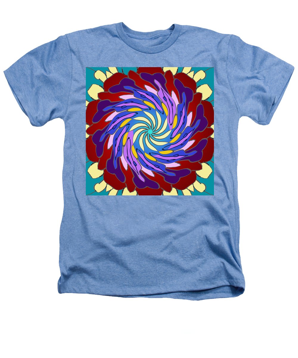 Red Purple Yellow Mandala Swirl - Heathers T-Shirt