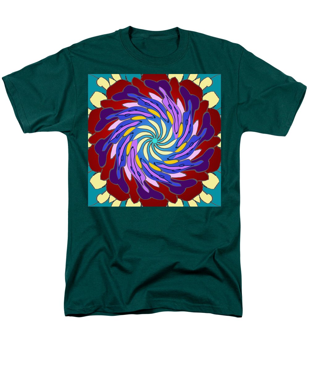 Red Purple Yellow Mandala Swirl - Men's T-Shirt (Regular Fit)