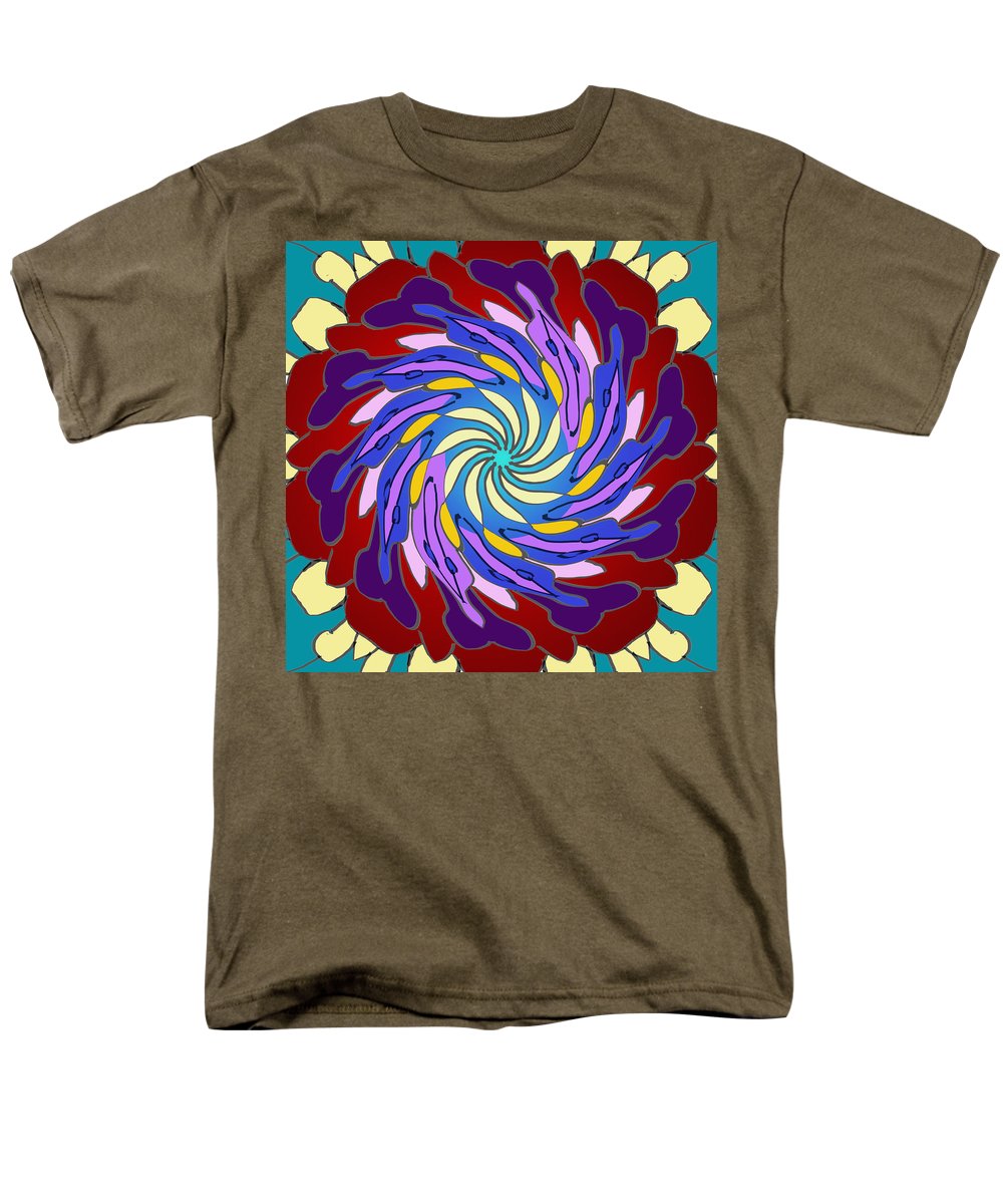 Red Purple Yellow Mandala Swirl - Men's T-Shirt (Regular Fit)