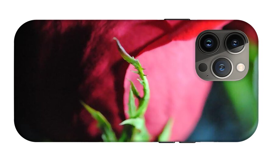 Red Rose Green Stem - Phone Case