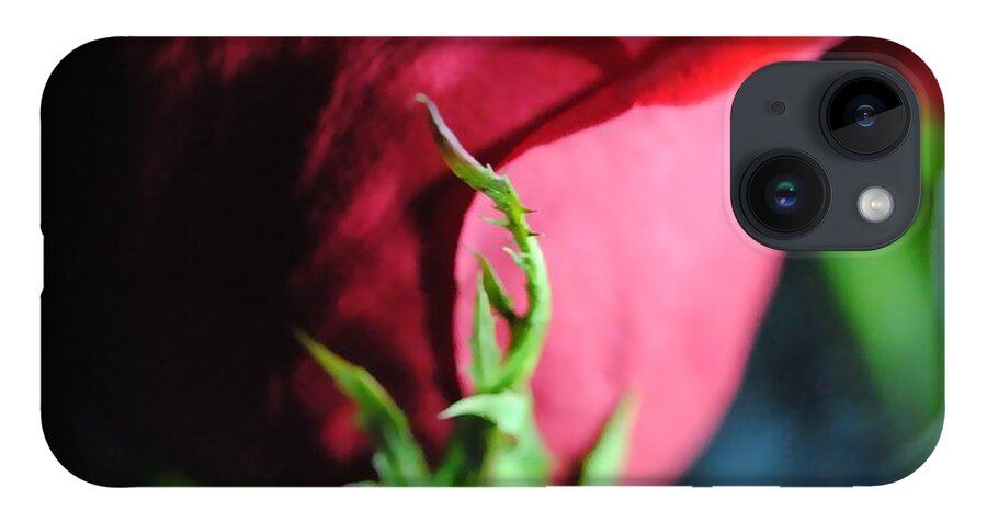 Red Rose Green Stem - Phone Case