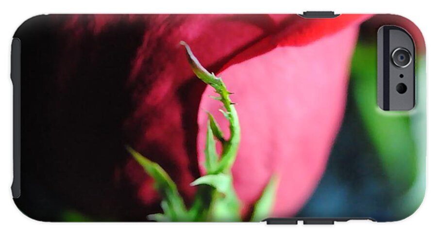 Red Rose Green Stem - Phone Case