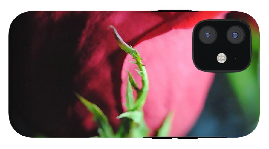 Red Rose Green Stem - Phone Case