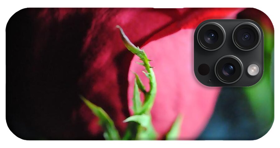Red Rose Green Stem - Phone Case