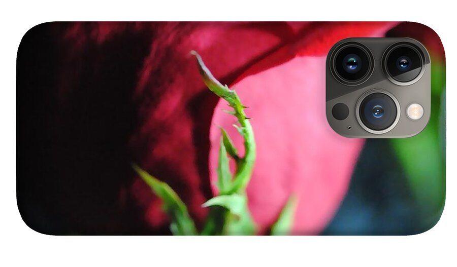 Red Rose Green Stem - Phone Case