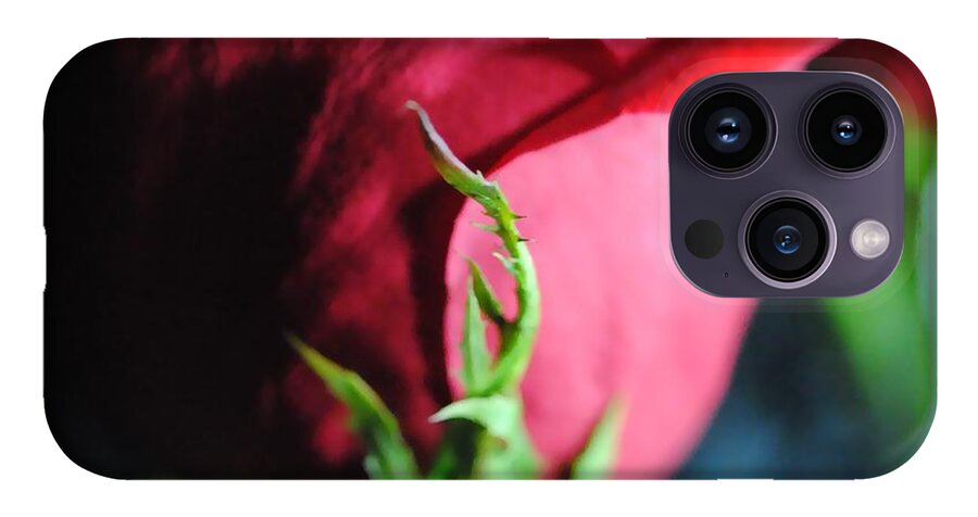 Red Rose Green Stem - Phone Case